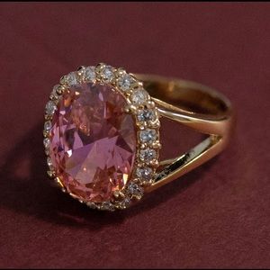 Limited Camrose & Kross Jacqueline Kennedy JBK Pink Kunzite Ring Sz 8.5 Marked